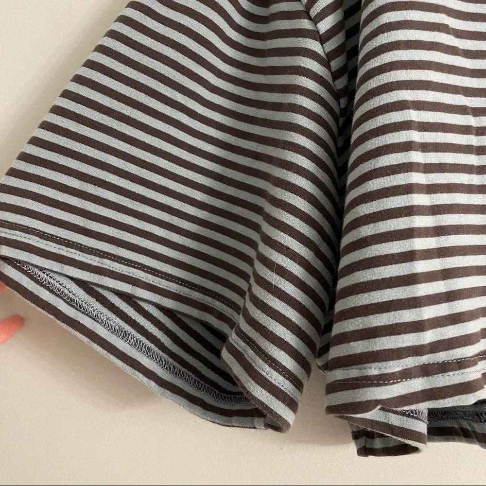 Fashion Brand Company by Penelope Gazin Blue Striped Cropped Collared Polo Shirt - Picture 3 of 5